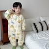 Baby Cotton Sleepsuit With Legs Separated Warm Pajamas Toddlers Fall Winter Unisex Home Wear