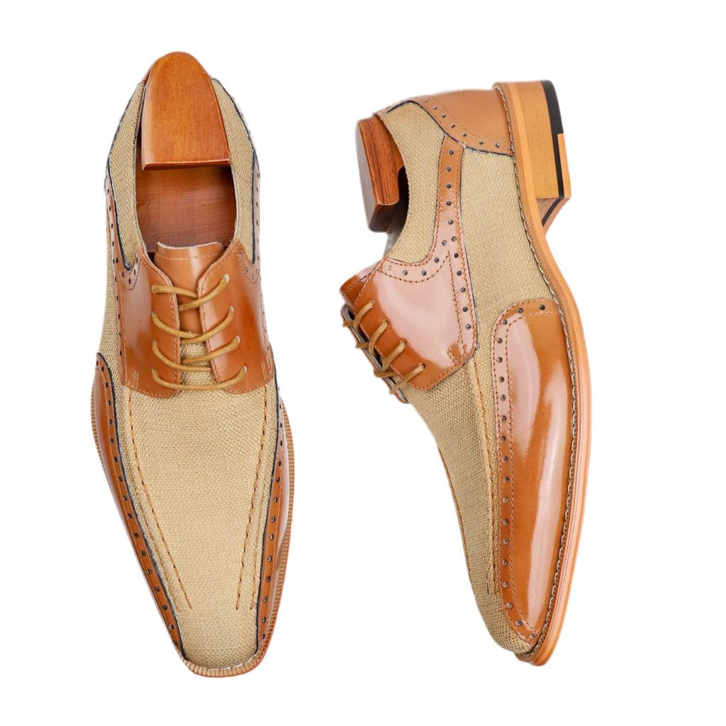 Foreign trade customization 2025 men's business leather shoes color matching leather shoes men's formal men's shoes Derby shoes square head lace-up