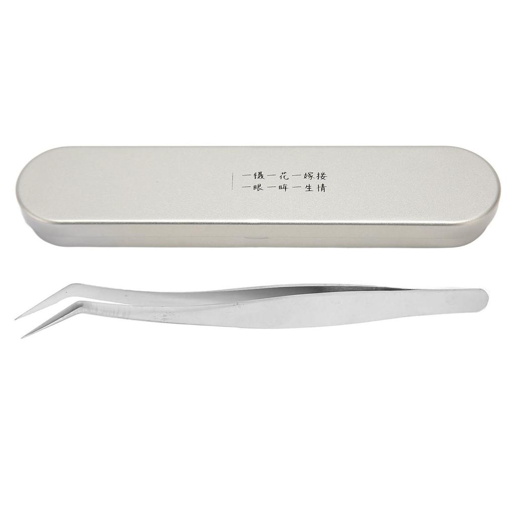 Eyelash Extension Tweezer High Accuracy Stainless Steel Antistatic Curved Eyelash Tweezer Golden