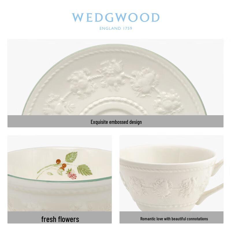 Wedgwood Festive Raspberry Teacup and Saucer