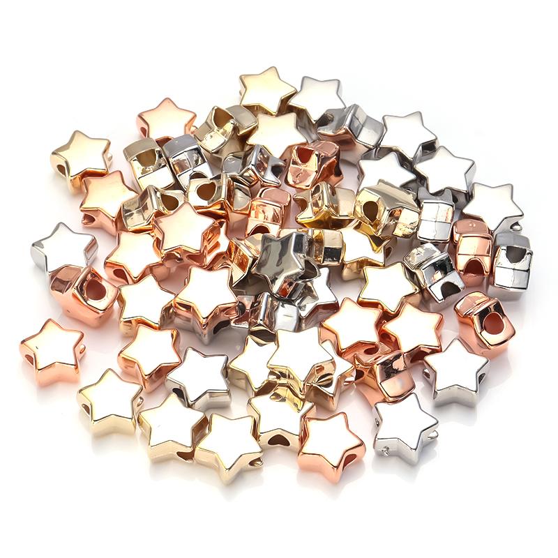 50-100pcs/Lot Star Shape CCB Beads Multicolor Loose Spacer Bead for Jewelry Making Findings DIY Bracelet Neklace Accessories