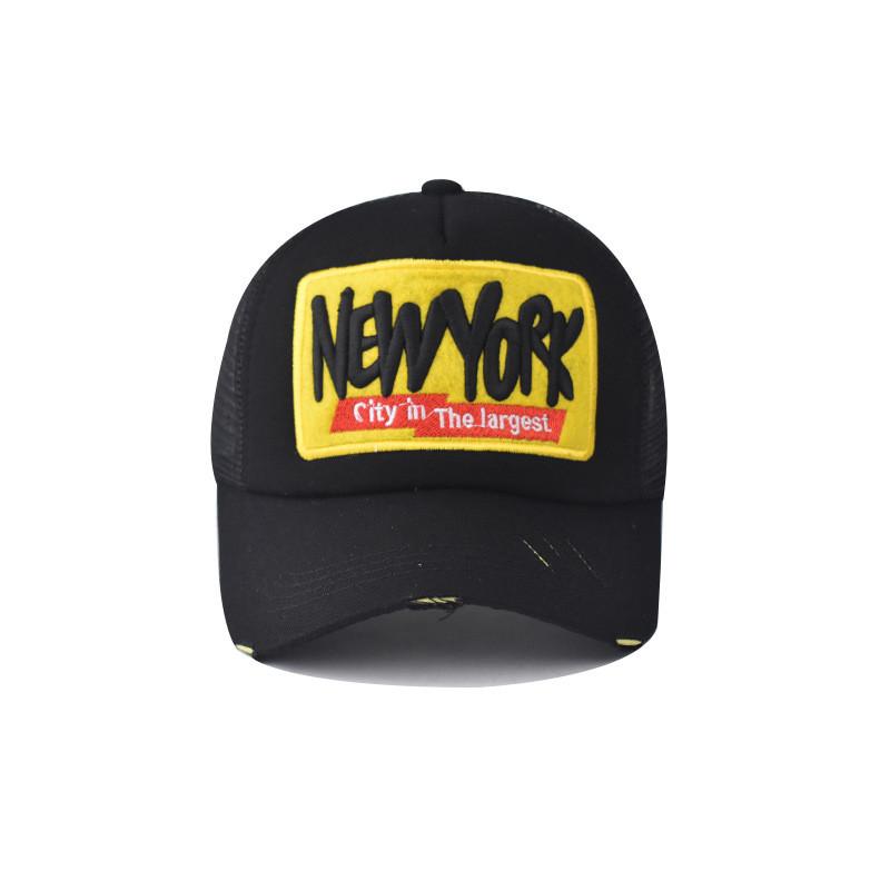 New York Summer Mesh Cap With 3d Embroidery And Sun Blocking Features For Adults