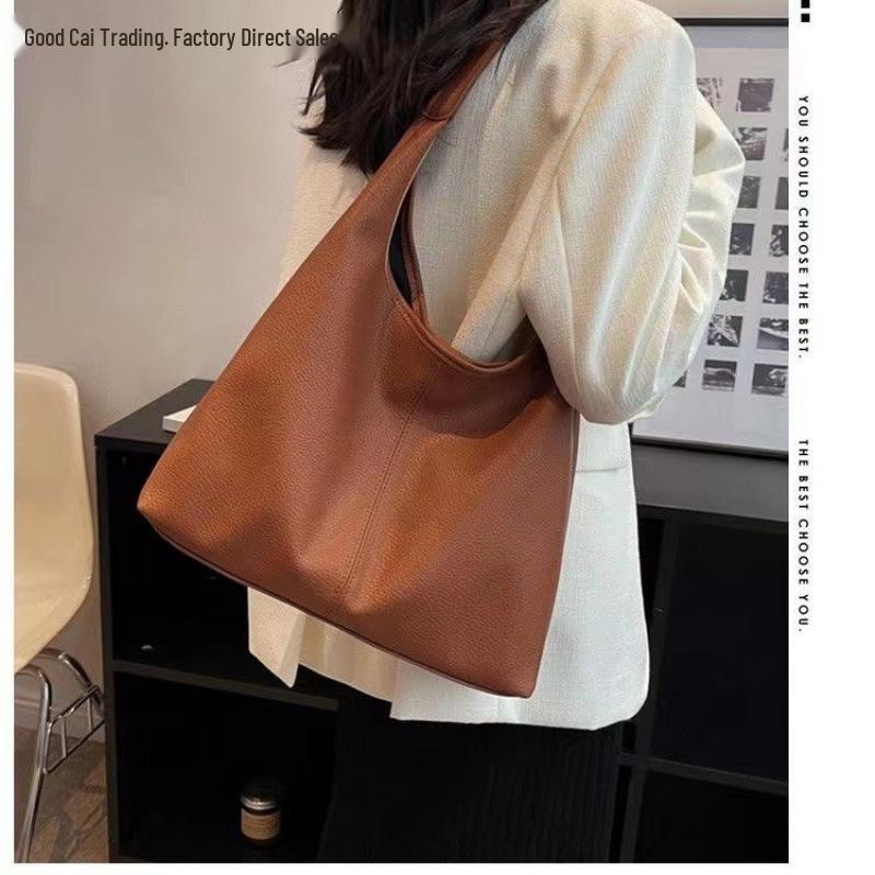 2023 Women's Large Capacity Soft Leather Tote Bag - High-End Shoulder & Underarm Style