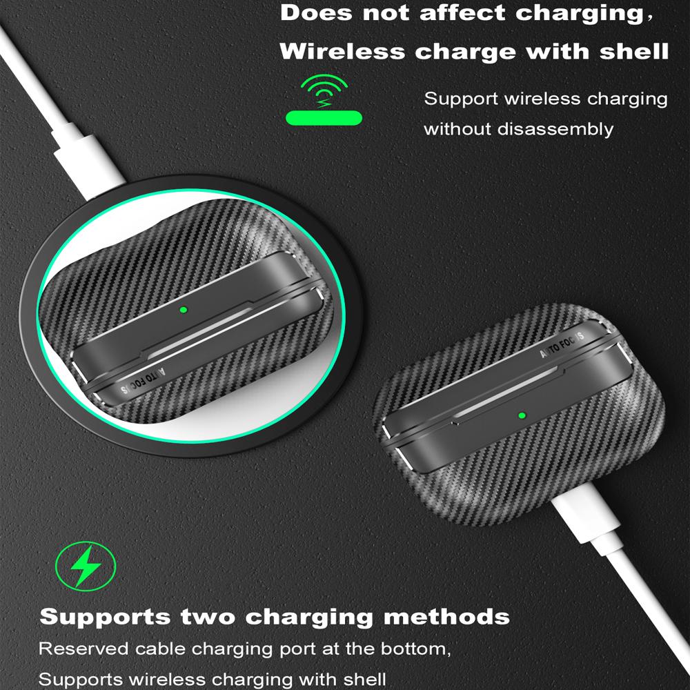 YurKem Carbon Fibre Earphone Case For Apple Airpods Pro 2 Shockproof Cover Air Pods Pro 2 Accessories Keychain