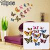 Butterfly Wall Stickers Home Office Bedroom Living Room 12pcs Mirror Set