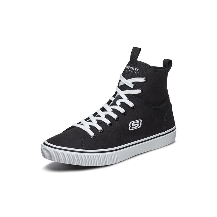 Skechers Lifestyle Round Toe Lace-Up High-Top Sneakers Men Sneakers Black 666110-BLK