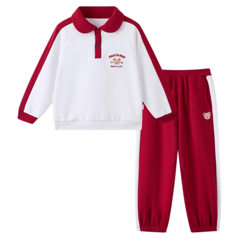 PawinPaw Kids' Cartoon Bear Lapel Sports Set