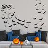 Removable Wall Decal Halloween LED Stickers Glow-in-the-Dark Bat & Spider Decorations Battery-Powered Hanging Ornaments Night Light Sticker