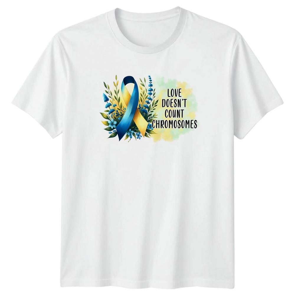 Love Doesnt Count Chromosomes TShirt Down Syndrome Awareness Advocacy S