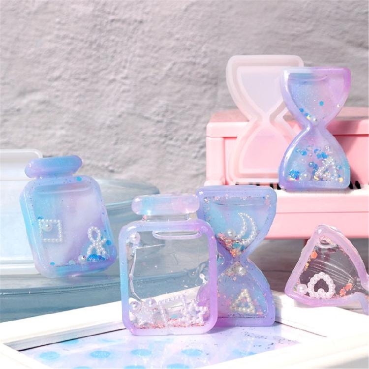 Easy To Use Silicone Sand Timer/Drift Bottle Mold For Handmade Keyring And Charm Creative Jewelry Making Tool
