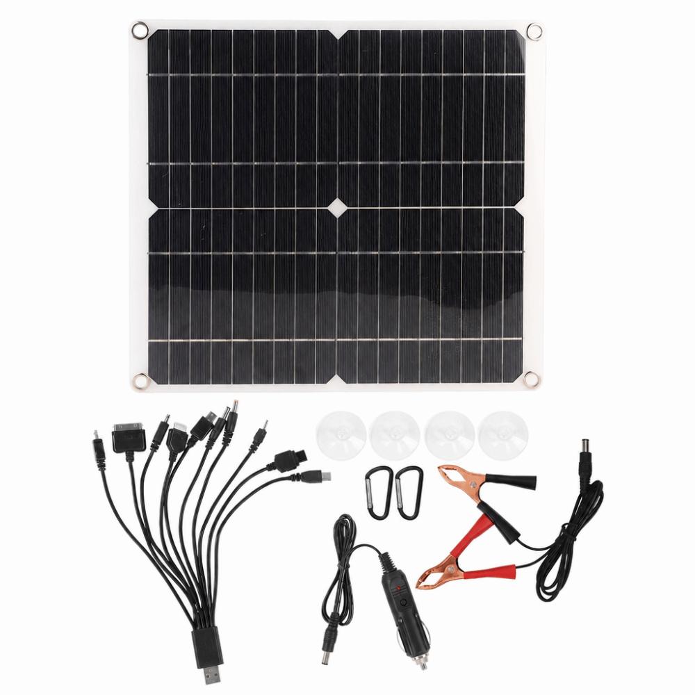 Dual USB Output Solar Panel Monocrystalline Silicon Solar Battery Charger Mobile Phone Charging чёрный