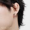 [Shinjuku Gin no Kura] Gothic Cross Stud Earring, 925 Sterling Silver, Single Earring, Men's, Simple, Lily Design