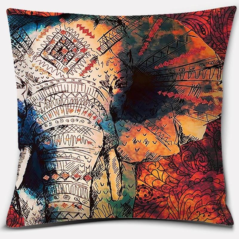 Elephant Pattern Decorative Pillowcase Bedding Home Decor Cushion Pillowcase