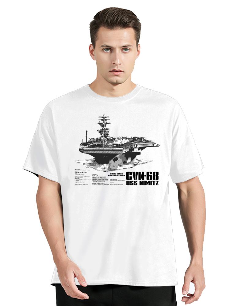 

Авіаносець класу «Німіц» Головний корабель CVN-68 USS «Німіц» Футболка Літо Бавовна Чоловіча футболка Новий одяг Оверсайз Топи Футболки S