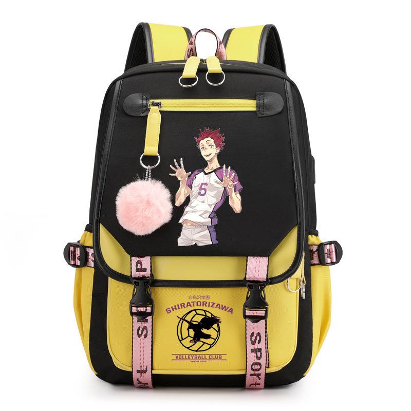 Anime volleyball teenager peripheral printing middle school student schoolbag outdoor large-capacity backpack