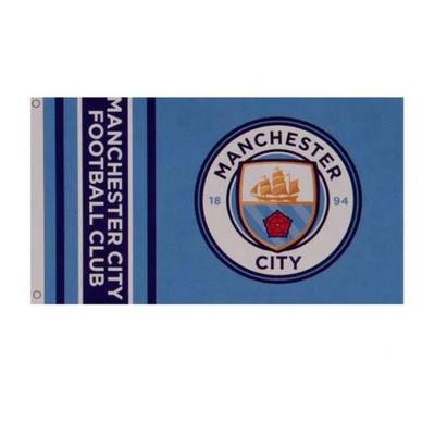 Manchester City F.C. Wordmark Stripes Flag