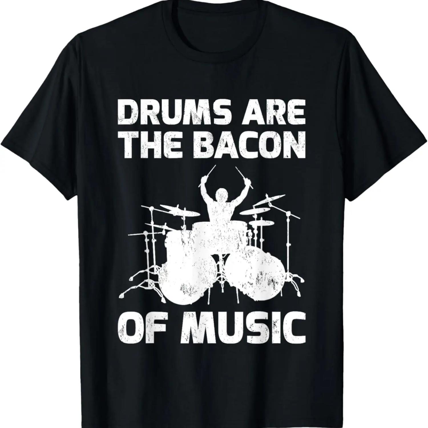 Funny Musician Gift Idea Drummer Drumsticks Drums T-Shirt S чёрный