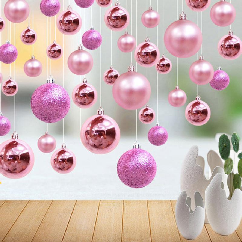 30mm Pack 24 Christmas Matte And Glitter Decor Ball Festival Props Atmosphere