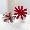 New 25CM Artificial Poinsettia Flower Flocking Fabric Ribbon Simulation Flowers Christmas Flower Wedding Decoration