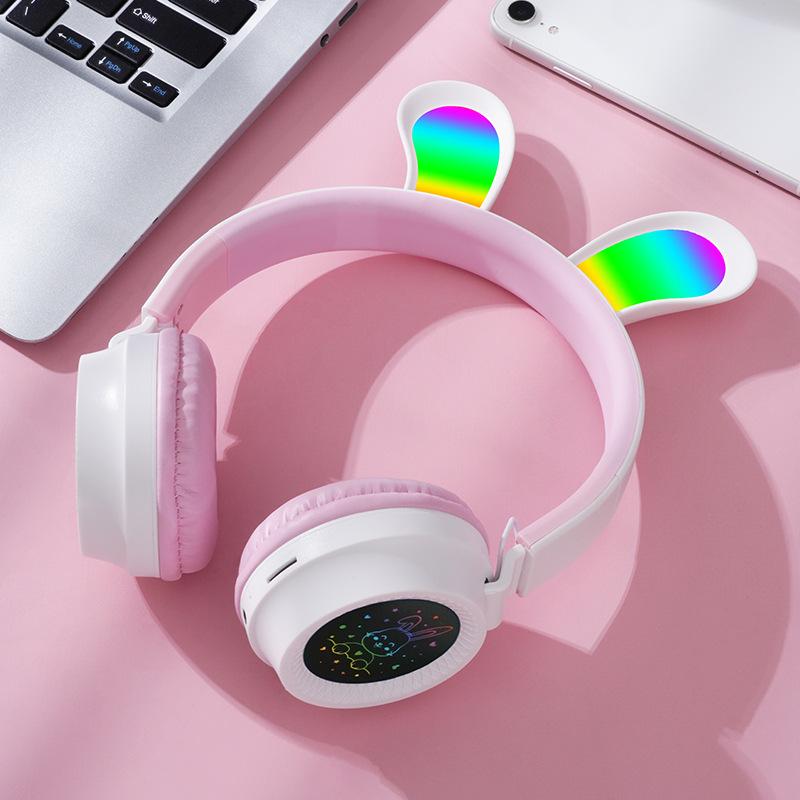 Orejas de conejo LED montadas en la cabeza iluminan el regalo de los auriculares de los auriculares para los auriculares del ordenador de los niños