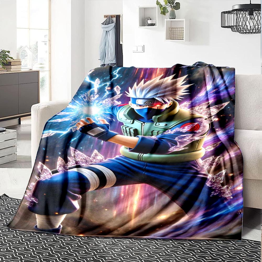Naruto Blanket Comfortable Perfect for Office Chair Sofa Couch All-Season Use Playful Design Gifts For Family Or Friends