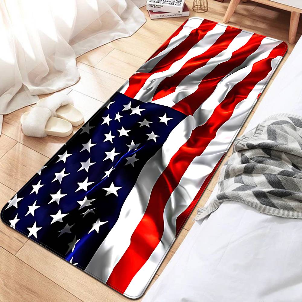 Popular Symbol American Flag Floor Mat Cheaper Anti-slip Modern Living Room Balcony Printed Bedside Mats