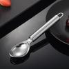 1Pcs Stainless Steel Ice Cream Scoop Long Handle Rust Proof Surface Perfect For Home Kitchen Dessert And Fruit Scooping