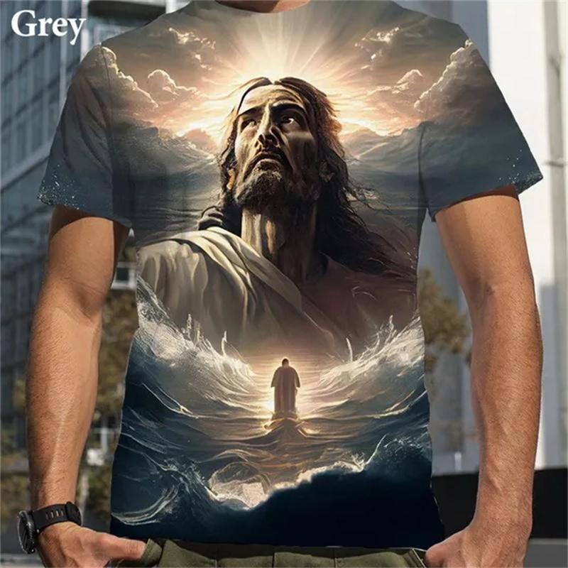 

Christian Mother Of God Virgin Mary 3D Printed T Shirt Jesus Cross God Cross Jesus Loves All Christian Unisex Casual T-Shirt Top XXS