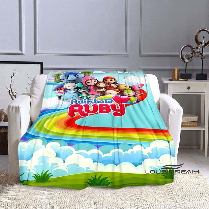 Cartoon Series Rainbow Ruby Children's Blanket Lulu and Bear Cute Blanket Intelligence and Adventure Blanket Photo A-1