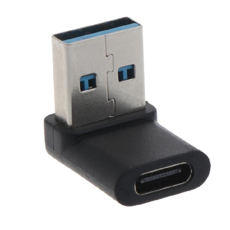 90 Degree Right Angled USB C Female To USB 3.0 Male Adapter For Laptop Charger