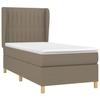 3128665 vidaXL Lit à sommier tapissier avec matelas Taupe 100x200 cm Tissu