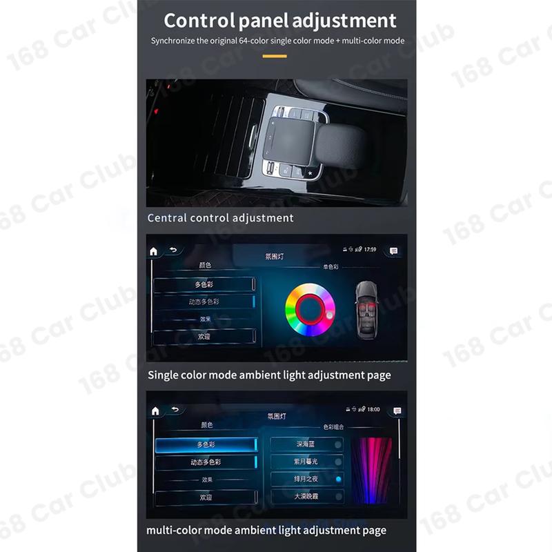 64 Colour RGB Ambient Light For W177 W118 CLA A Class Car Interior Starlight Decorative Panel Lamp LED Starry Sky Co Pilot Light
