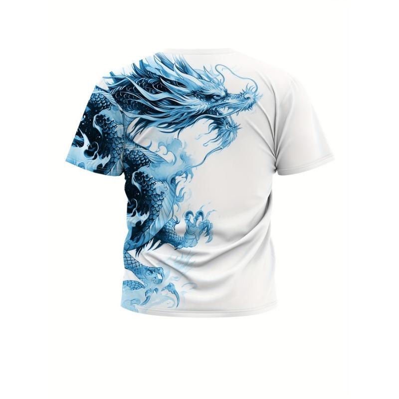 Men's Dragon Print T-Shirt Casual Breathable Fabric Graphic