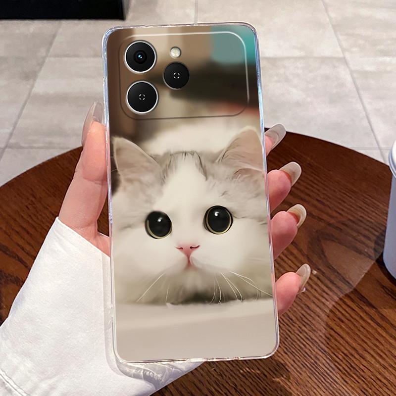 For Tecno Spark 40 4G KM5 Cases Clear Silicone Soft TPU Jelly Casing Cover Tecno Spark40 4G Cute Rabbit Cat Dinasaur Phone Case
