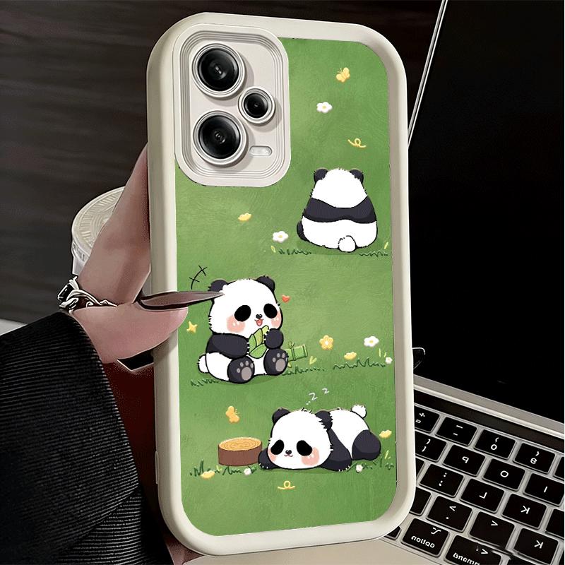 Cute Cartoon Panda Soft Phone Case for Xiaomi Poco X7 X6 X5 Pro X4 Gt X3 F7 Ultra M8 M7 Redmi 15C 15 14C 13 13C 12 12C 10 10C