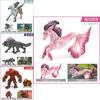 Realistic Mythology Western Magma Golem Shadow Wolf Griffin Seahorse Model Toy Collection