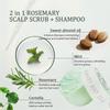 2-in-1 Rosemary Scalp Scrub Shampoo, Sea Salt & Mint calp Care with Massaging Comb for All Hair Types