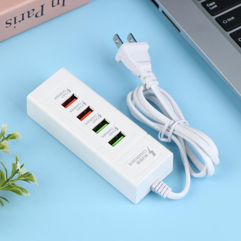 4 Ports Usb Quick Charger Charging Usb C Charger Power Strip Multi Splitter Adapter Portable Travel Charger