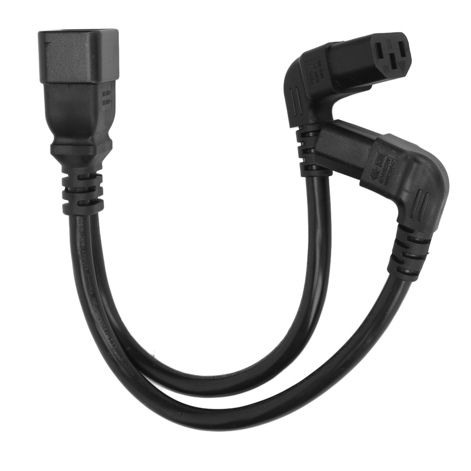 

Кабель живлення IEC320 C20 до подвійного C13 1 в 2 виходи Подвійний прямий кут Y-подібний розгалужувач для настільної лампи