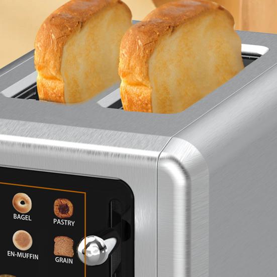 Bread Machine 6 Shade Settings Easy To Clean Digital Timer Toaster with Sound Function Smart Extra Wide Slots Toaster