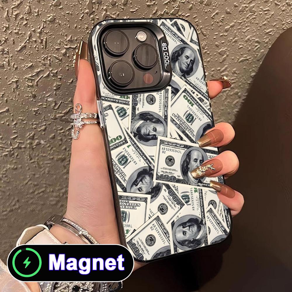 

USD Dollar Translucent MagSafe Mobile Phone Case for iPhone 17 16 15 14 13 12 11 Air Pro Max Plus Colorful Cover iPhone 11