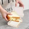 Portable Clear Toast Shaped Lunch Box with Lid Sandwich Bread Container Large Bento Box for School Office Picnic Meal Storage