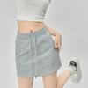 Gray Sports Short Skirt for Women New High-waisted A-line Slim Skirt with Hip-covered Skirt with Small Skirt