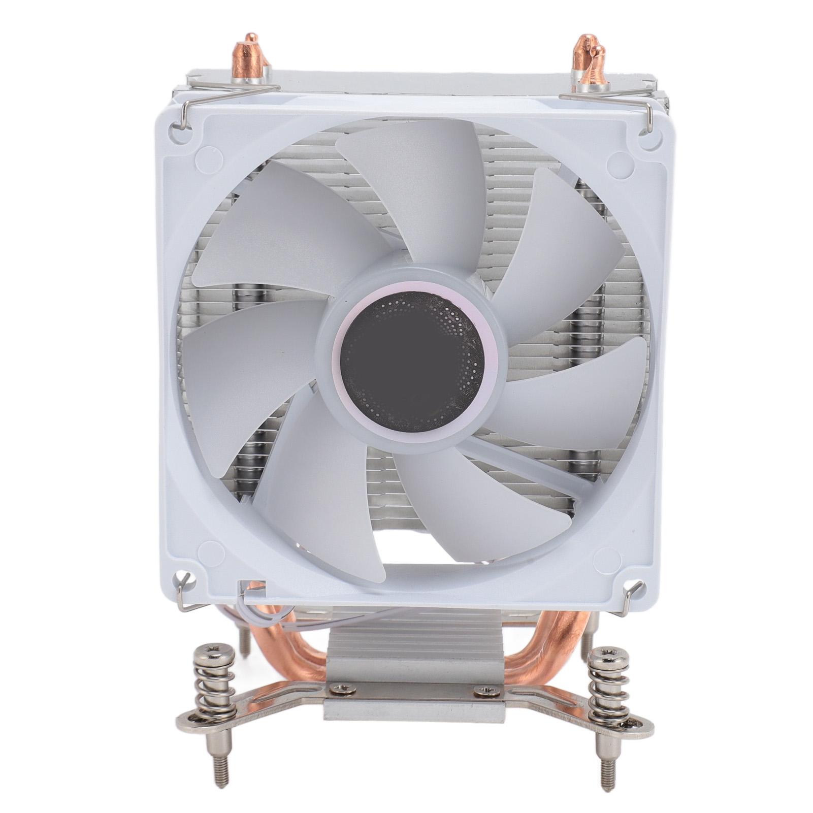 

9 см процессорный кулер 2 тепловые трубки цветная подсветка 3 провода один вентилятор компьютер процессор охлаждения вентиляторы для 775