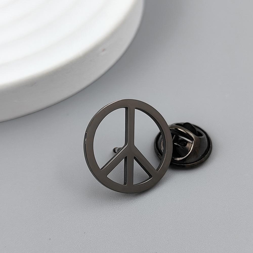 Round Gold-plated Peace Symbol Badge, Women’s Anti-exposure Buttons, Suit Lapel Pin, Collar Brooch, Formal Accessories