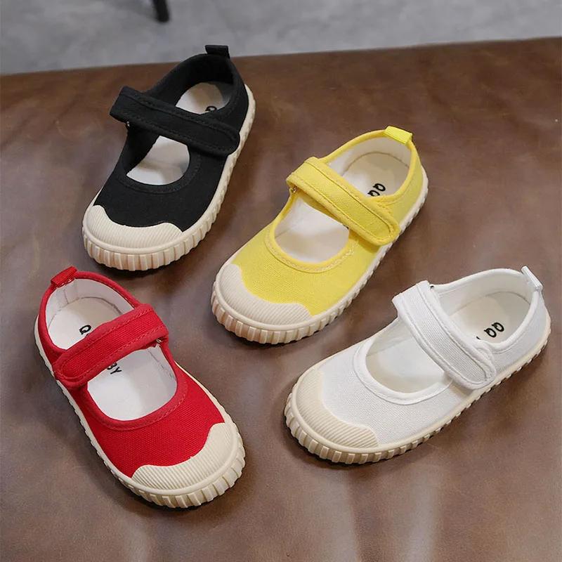 New Spring Non-leather Casual Shoes for Girls Flat Heel Children Canvas Shoes Toddler Girl Sneaker School Footwear H02231