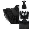Wednesday Addams Kids Dress Cosplay Costume Party A-shaped Tiered Skirt
