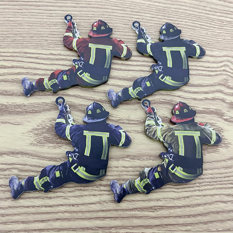 Pompier Pompier Pandantiv Decor Auto Pandantiv Foc Pandantiv Copac Lemn Plat Periferic Breloc Auto