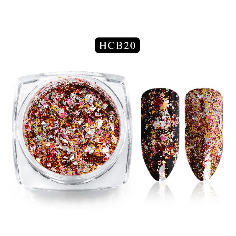 Mtssii Kolorowe błyszczące zdobienia paznokci brokat folie aluminiowe płatek naklejki naklejki DIY dekoracje Manicure