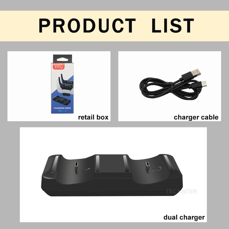 Dual Fast Charger For PS5 Charging Dock For Sony PlayStation 5 Gamepad Console Joystick Controle Charger Station